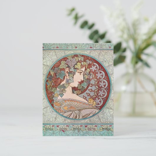 Ivy Goddess Mucha Briefkaart (Staand voorkant)