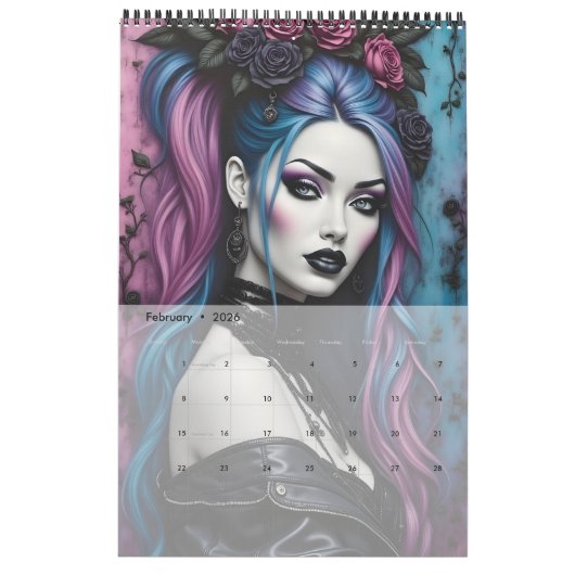 Ivy Gothic Mode Collectable Art Calendar Kalender (Feb 2026)