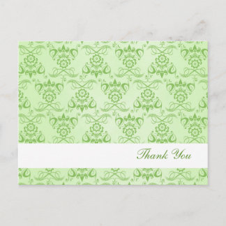 Ivy Green Franse Damask "Dank je wel" Briefkaart