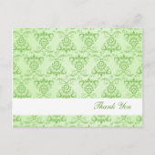 Ivy Green Franse Damask "Dank je wel" Briefkaart (Voorkant)