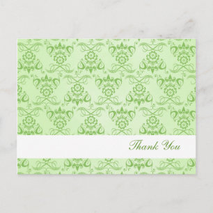 Ivy Green French Damask "Bedankt" Briefkaart