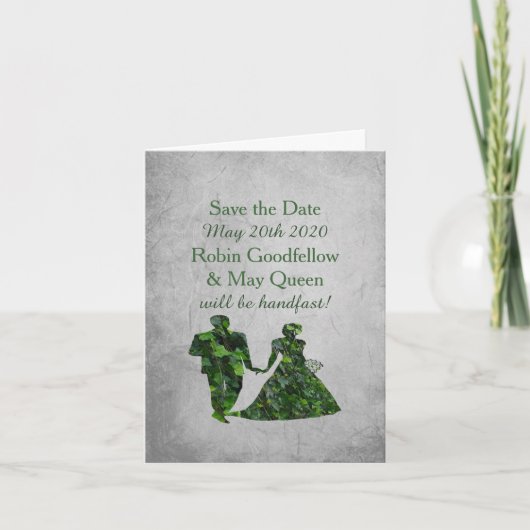 Ivy Green Man & Lady Handfasting Bewaar de datum (Voorkant)