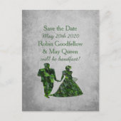 Ivy Green Man & Lady Handfasting Bewaar de datum Aankondigingskaart (Voorkant)