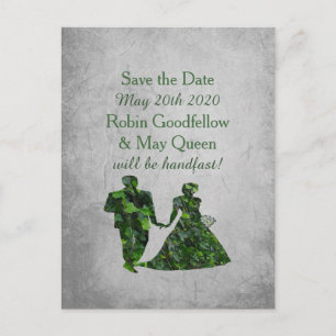 Ivy Green Man & Lady Handfasting Save the Date Aankondigingskaart