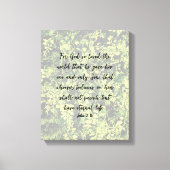 Ivy groen patroon John 3:16 Bijbel Verse Art Canvas Afdruk (Voorkant)