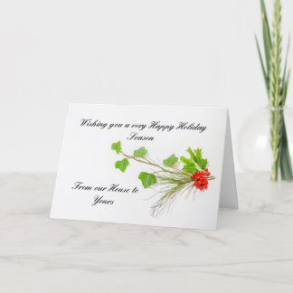 Ivy, hulst, dennen en bessen vakantie uitnodiging