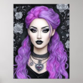 Ivy in Lavendel gekleurde potlood Fantasy Fine Art Poster (Voorkant)