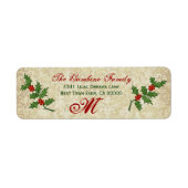  Ivy Kerst Holly Monogram Etiket (Voorkant)