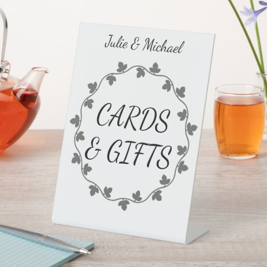 Ivy Krans Witte Huwelijkskaarten en Giften Reclamebord Met Voetstuk (Insitu)