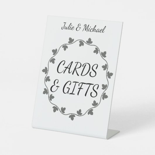 Ivy Krans Witte Huwelijkskaarten en Giften Reclamebord Met Voetstuk (Voorkant)
