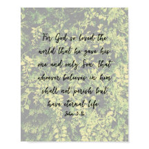 Ivy laat groen patroon Johannes 3:16 Bijbel kunst