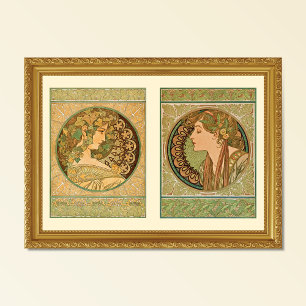 Ivy Laurel Mode Portrets Alphonse Mucha Poster
