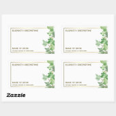 Ivy Leaf Auteur Handtekening Boekplaat Rechthoekige Sticker (Vel)