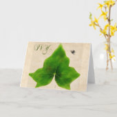 Ivy Leaf Botanical Painting Wenskaart Kaart (Gele Bloem)