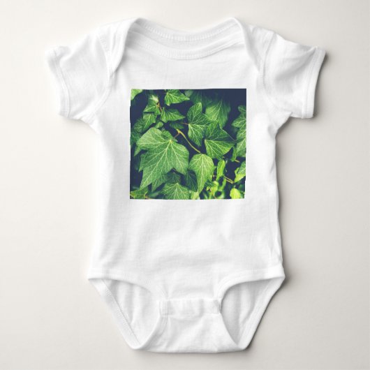 Ivy Leaf Green Leaves Baby Bodysuit (Voorkant)