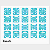 Ivy leaf in rijstcake vierkante sticker (Vel)