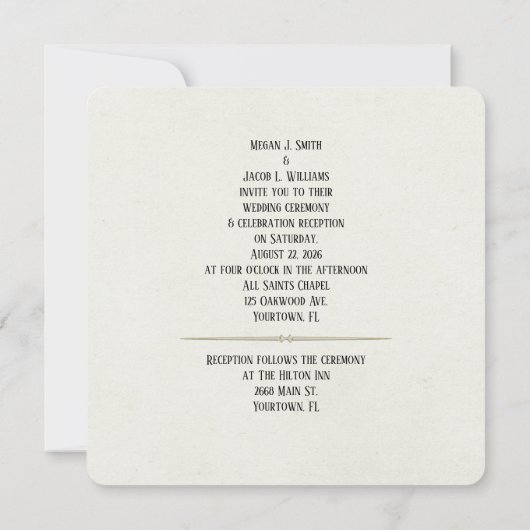 Ivy Leaf Love bruiloft nodigt uit Kaart (Achterkant)