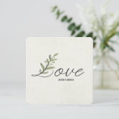 Ivy Leaf Love trouwuitnodiging Kaart (Staand voorkant)