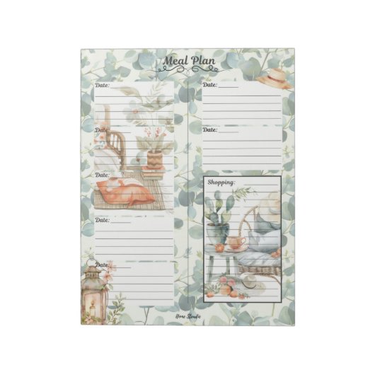 Ivy League 7-daagse maaltijdplanner Notitieblok (Linkerzijde)