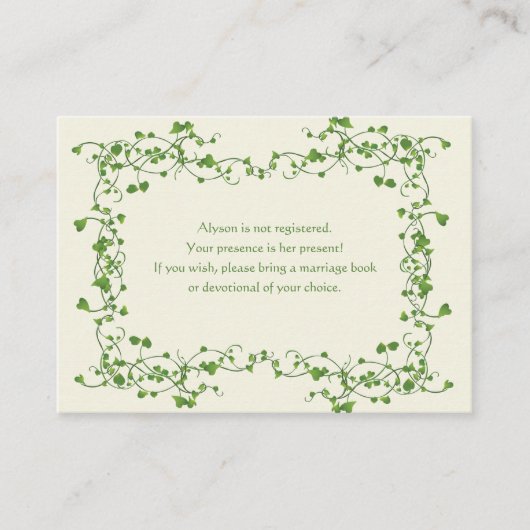 Ivy Lijst Behuizing Kaart (Voorkant)