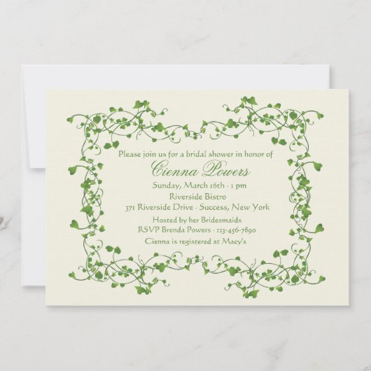 Ivy Lijst Bridal Shower Kaart (Voorkant)