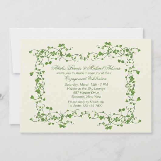 Ivy Lijst Invitation Kaart (Voorkant)