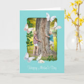 Ivy Lijst met Butterflies Photo Moederdagkaart Kaart (Gele Bloem)