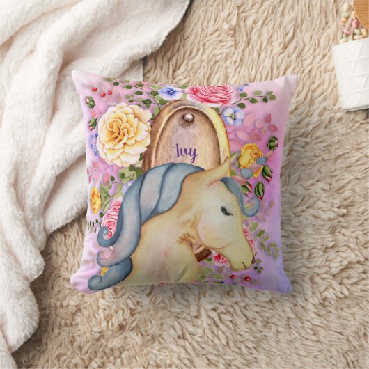 IVY - Meisjes genaamd Unicorn Dreams gepersonalise Kussen (Deken)