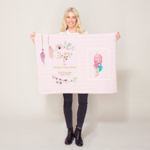 IVY - Meisjesnaam Betekenis Cadeau Artikel - Roze Fleece Deken