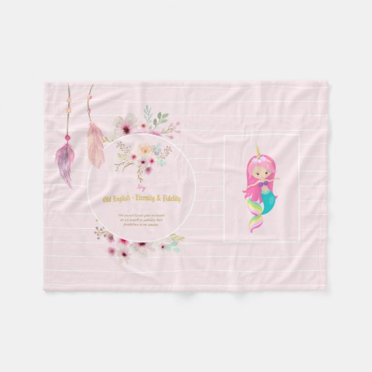 IVY - Meisjesnaam Betekenis Cadeau Artikel - Roze Fleece Deken (Voorkant (Horizontaal))