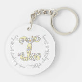 Ivy monogram letter Ik naam en betekenis sleutelha Sleutelhanger (Achterkant)