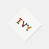 Ivy Naam in Levendig Haakpatroon Servet (Hoek)