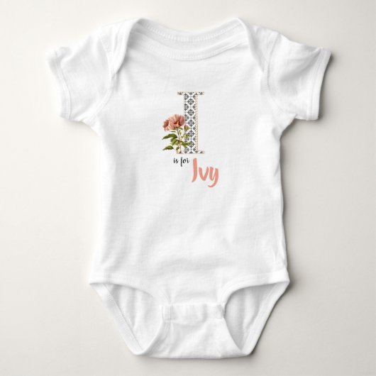 Ivy Name onthult Floral Letter H Girl Whimsical Romper (Voorkant)