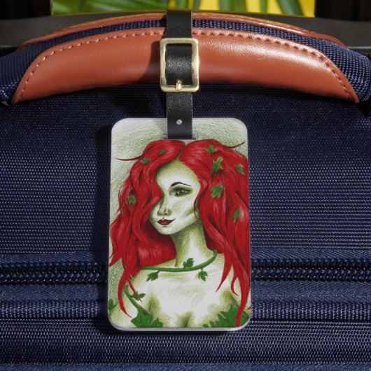 Ivy Nimf Roodharige Vrouw Pixie Fantasie Kunst Bagagelabel (Voorkant Insitu 2)