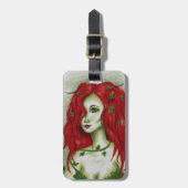 Ivy Nimf Roodharige Vrouw Pixie Fantasie Kunst Bagagelabel (Voorkant verticaal)