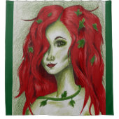 Ivy Nimf Roodharige Vrouw Pixie Fantasie Kunst Douchegordijn (Voorkant)