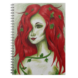 Ivy Nimf Roodharige Vrouw Pixie Fantasie Kunst Notitieboek
