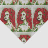Ivy Nymph Redhead Woman Pixie Fantasy Art Tissuepapier (Detail)