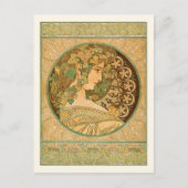 Ivy  Portrait Alphonse Mucha Briefkaart (Voorkant)