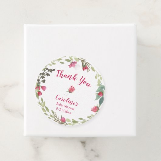 Ivy Roos Baby shower dank u Bedankjes Labels (In situ)