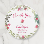 Ivy Roos Baby shower dank u Bedankjes Labels (Voorkant)