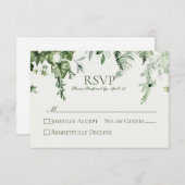 Ivy & Sage Bruiloft RSVP Kaartje (Voorkant / Achterkant)