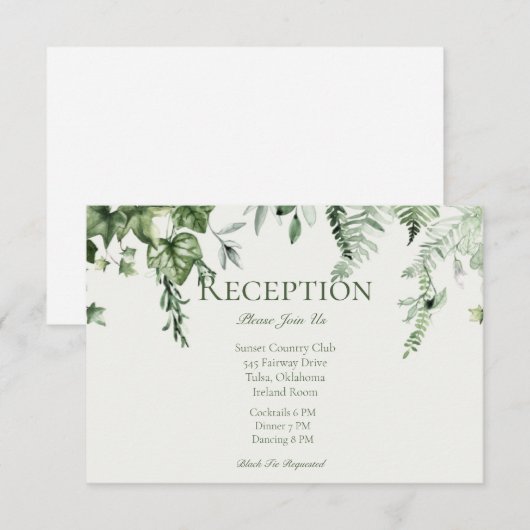 Ivy & Sage Huwelijksreceptie Informatiekaartje (Voorkant / Achterkant)