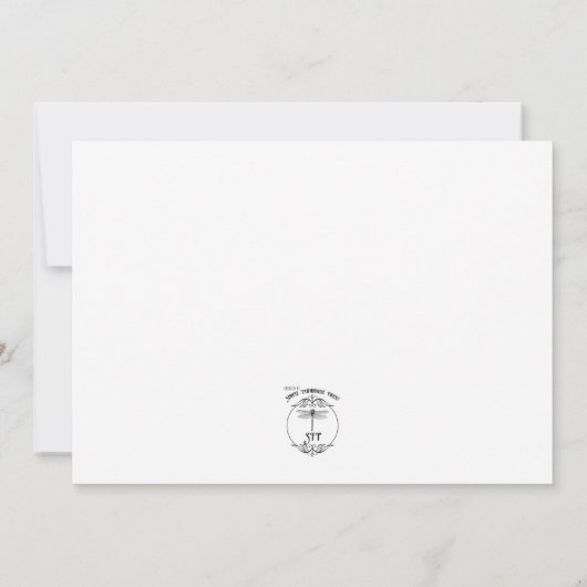 Ivy & Sage Monogram Bruiloft Bedankkaart (Achterkant)