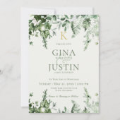 Ivy & Sage Monogram Bruiloft Kaart (Voorkant)