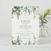 Ivy & Sage Monogram Bruiloft Kaart (Staand voorkant)
