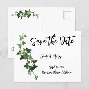Ivy Save the Date Briefkaart Botanical Leaves