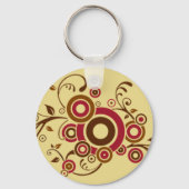 Ivy Scroll Button Sleutelhanger (Voorkant)