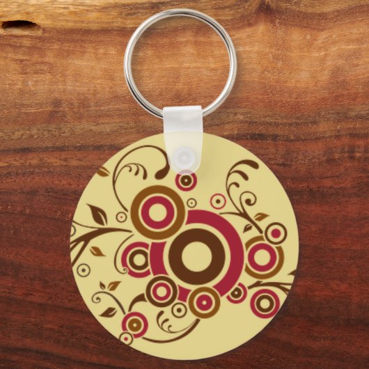 Ivy Scroll Button Sleutelhanger (Voorkant)