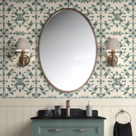  Ivy Scroll Green & Ivoor Frans Land Behang